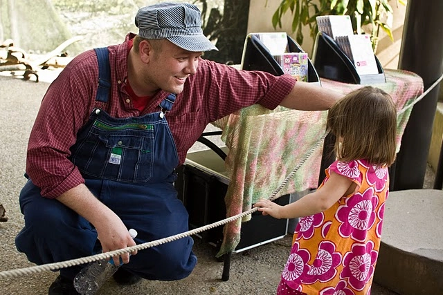 Jack from the Zinghoppers speaks to a young fan.