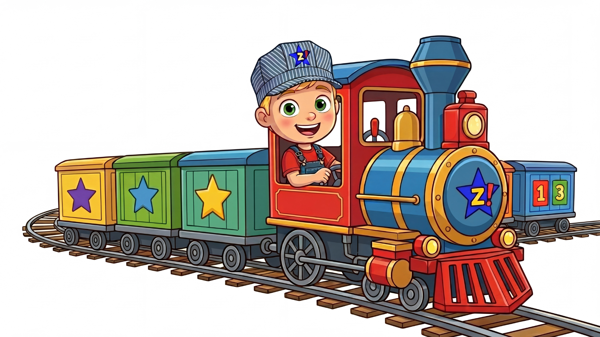 Conductor Jack drives a train